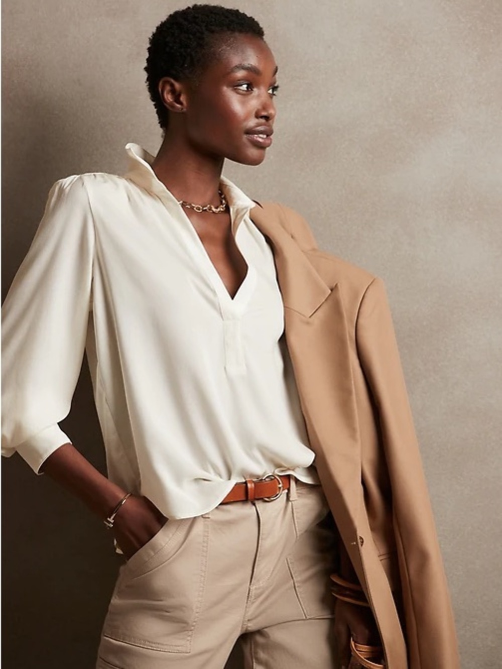 Banana Republic Silky Collar Blouse